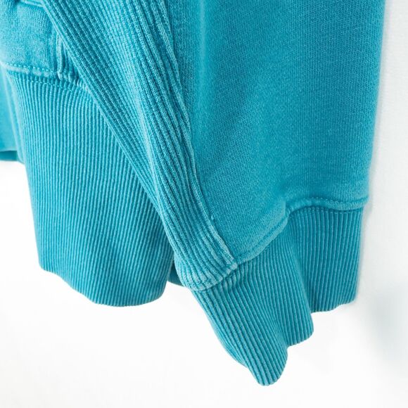 Duluth Trading Co Souped Up Funnel Neck Sweatshirt Womens Large Teal Blue 29715 - Picture 9 of 16